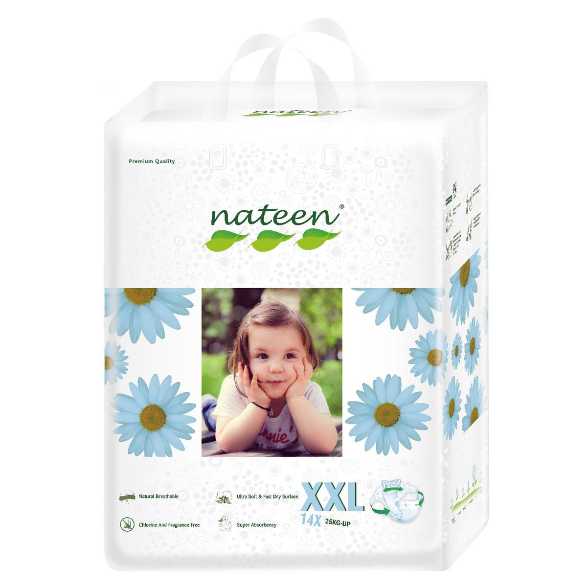 Pañales biodegradables etapa 6 Nateen, máxima protección nocturna y amigables con el medio ambiente.