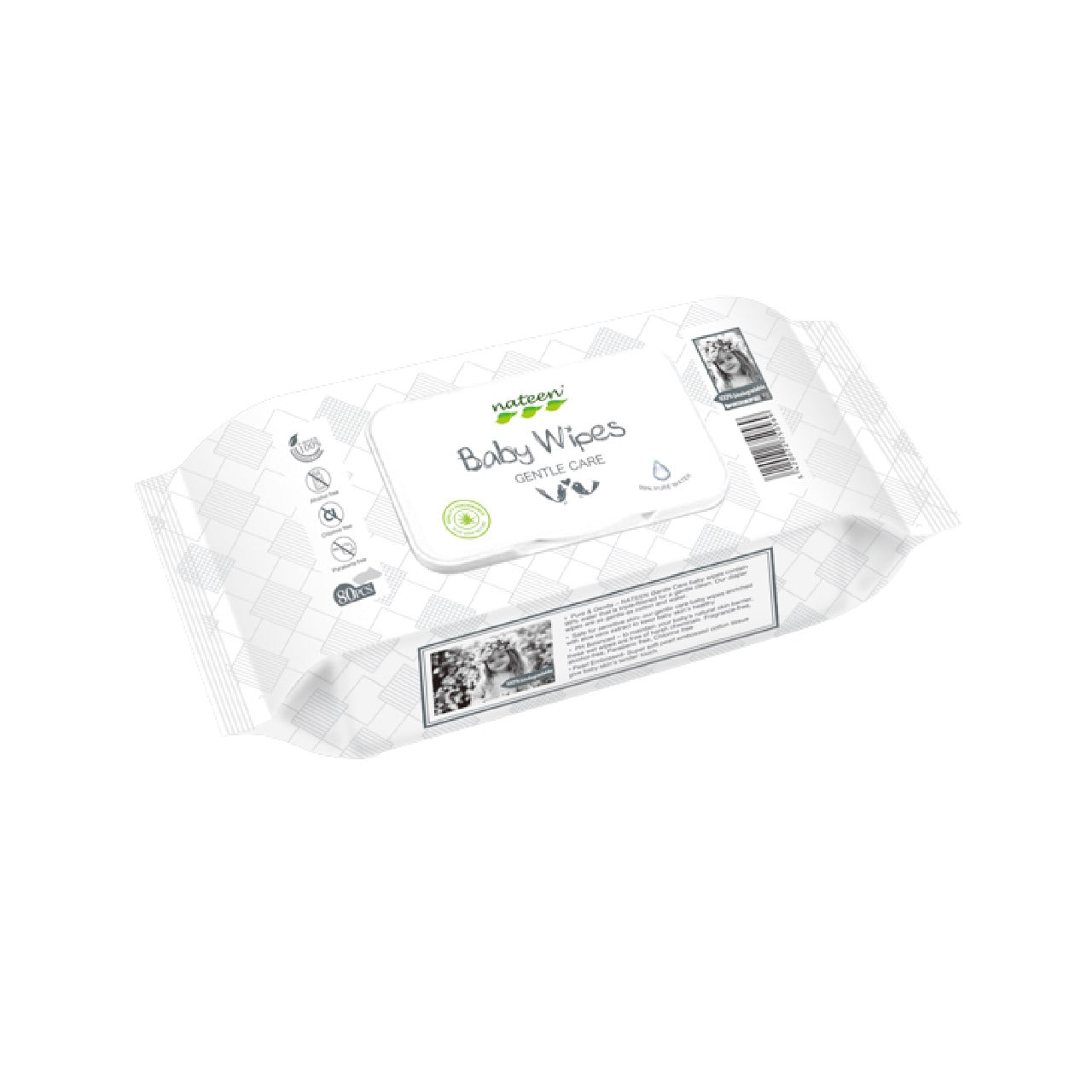 Pañitos Biodegradables  99 % Agua - Tapa Dura - 80 Pañitos