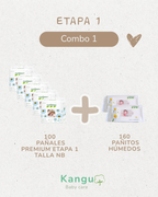 Combo Etapa 1 Talla NB - 100 Pañales  +  160 Pañitos Húmedos