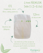 Premium - Etapa 2 Talla S (3-6 kg) Compra para el mes 📦 (240 pañales)