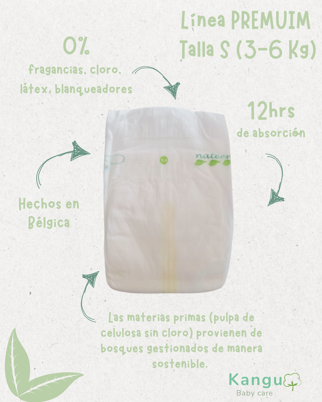 Premium - Etapa 2 Talla S (3-6 kg) (20 Unidades)